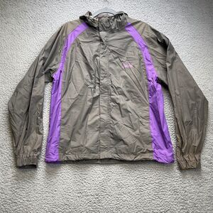 Coleman Jacket Womens L/XL Outdoor Purple Gray Full Zip Windbreaker Hoodie